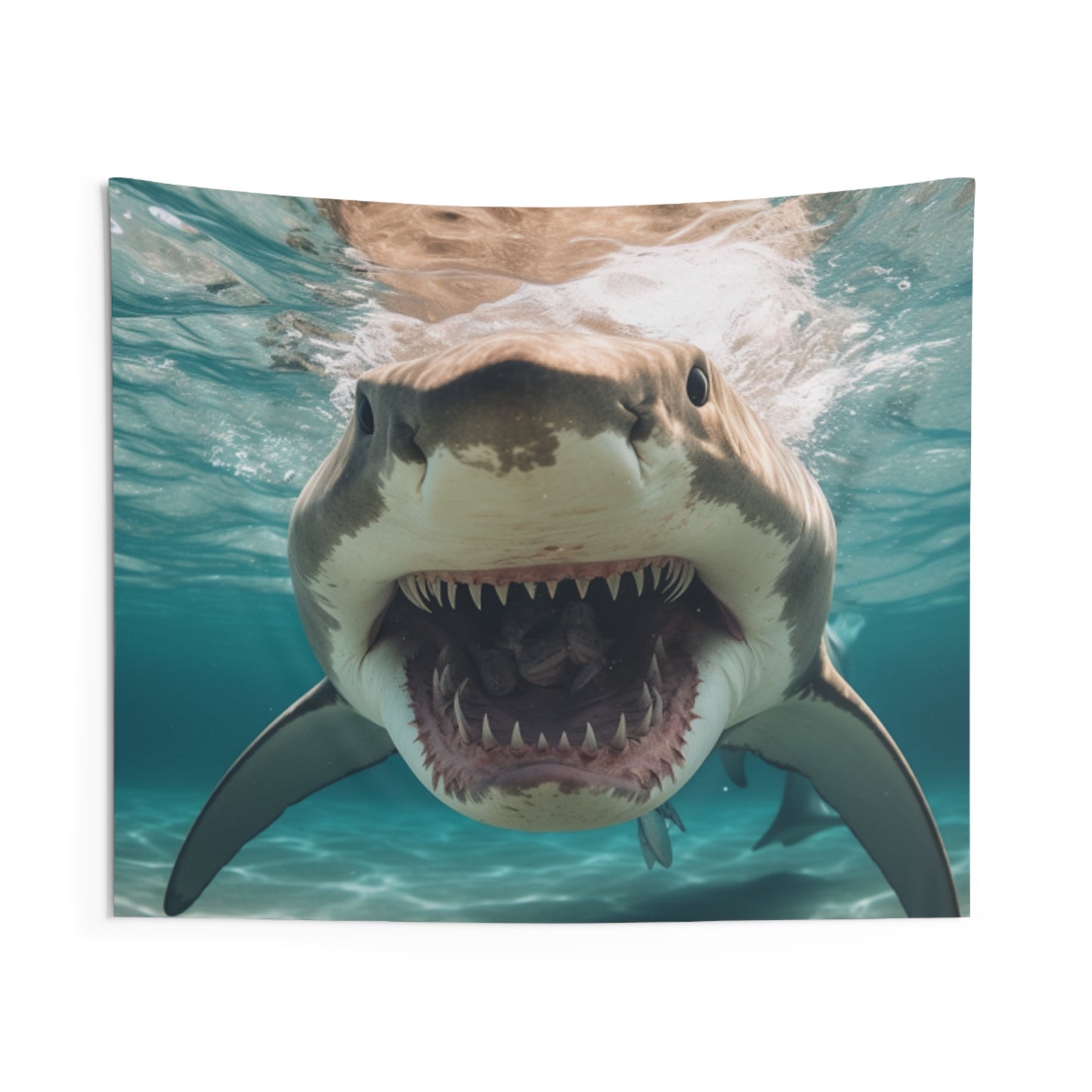 Bull Shark: River Monster Menace - Realistic Dark Water Predator - Indoor Wall Tapestries