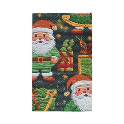 Christmas Santa Claus - Embroidered Presents - Festive Winter Wonderland - Deck the Halls Design - Dobby Rug