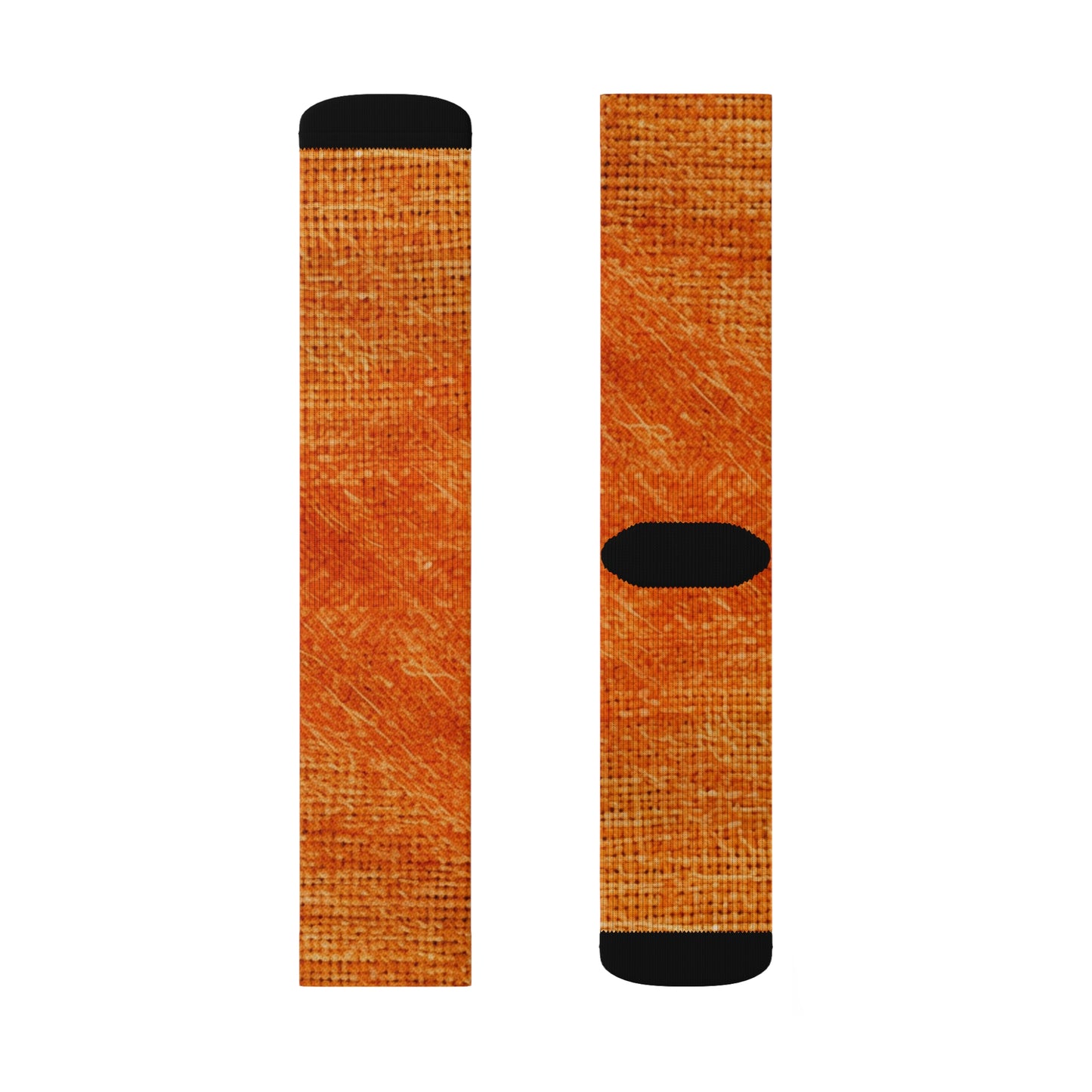 Burnt Orange/Rust: Denim-Inspired Autumn Fall Color Fabric - Sublimation Socks