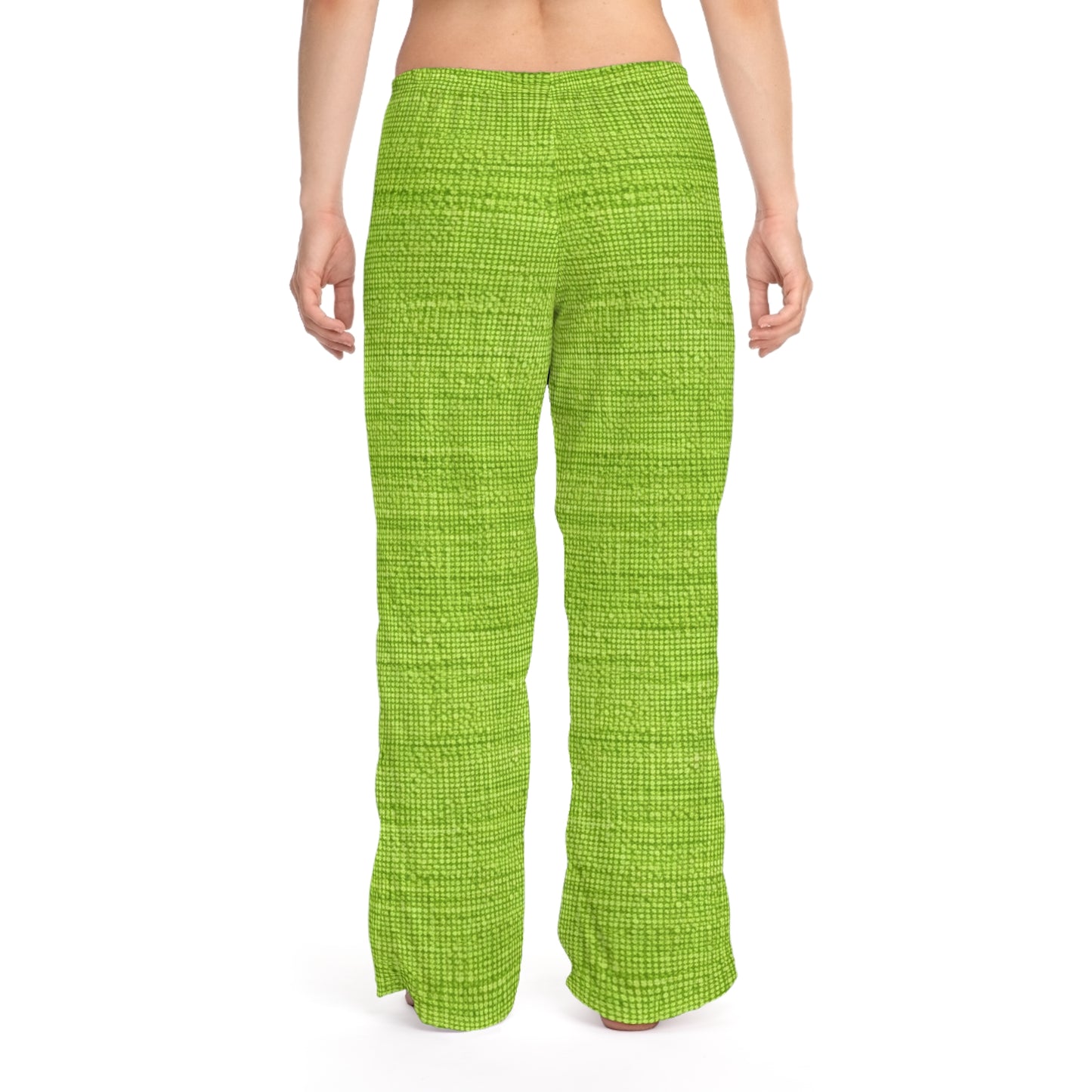 Lush Grass Neon Green: Denim-Inspired, Springtime Fabric Style - Women's Pajama Pants (AOP)