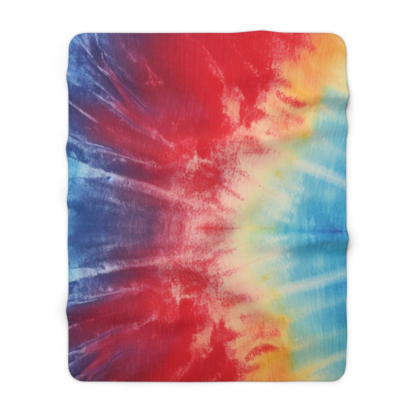 Rainbow Tie-Dye Denim: Vibrant Multi-Color, Fabric Design Spectacle - Sherpa Fleece Blanket