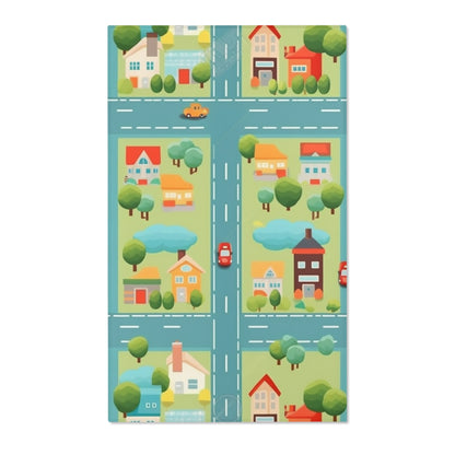 Colorful Kids' Area Rug: Town Car Pattern, Various Sizes, 100% Polyester