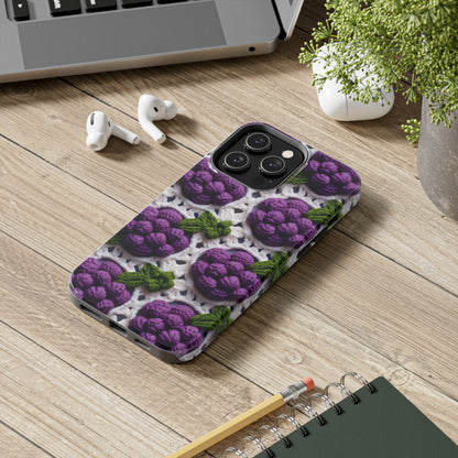 Crochet Grapes Pattern - Granny Square Design - Fresh Fruit Pick - Orchard Purple Snack Food - Tough Phone Cases