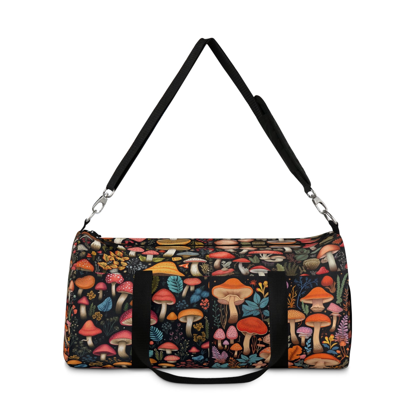 Fairy-Tale Fungi: Whimsical Assorted Mushroom Pattern Design Duffel Bag