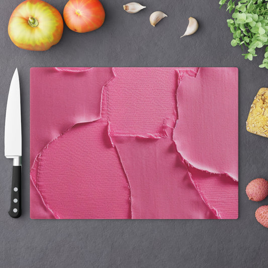 Distressed Neon Pink: Edgy, Ripped Denim-Inspired Doll Fabric - Cutting Board