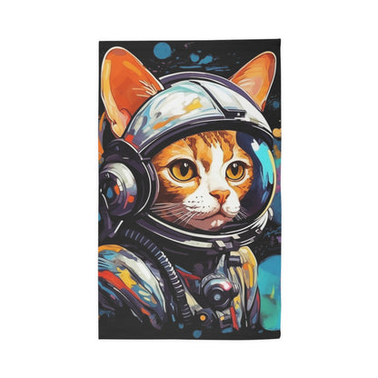 Astro Cat Adventure Feline - Pop Art, Floating in Cosmic Space - Dobby Rug