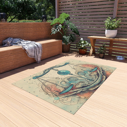 Libra Zodiac - Astrology Sign Street Art Equilibrium in Pastels - Outdoor Rug