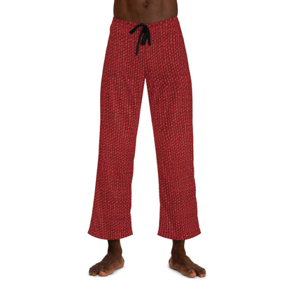 Rojo rubí atrevido: estilo apasionante de tela inspirado en la mezclilla - Pantalones de pijama para hombre (AOP)