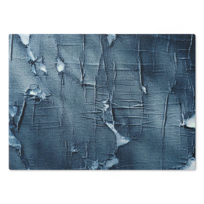 Distressed Blue Denim-Look: Edgy, Torn Fabric Design - Cutting Board