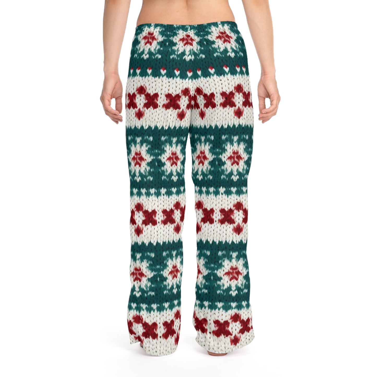 Vacaciones de ganchillo de punto navideño, patrón festivo de Navidad, temporada de invierno - Pantalones de pijama para mujer (AOP)