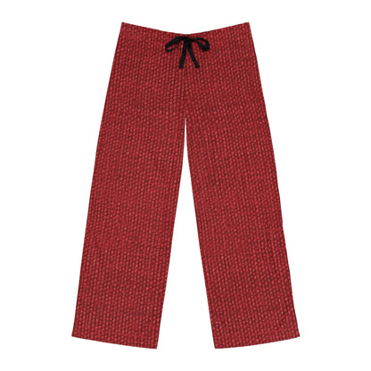 Rojo rubí atrevido: estilo apasionante de tela inspirado en la mezclilla - Pantalones de pijama para hombre (AOP)