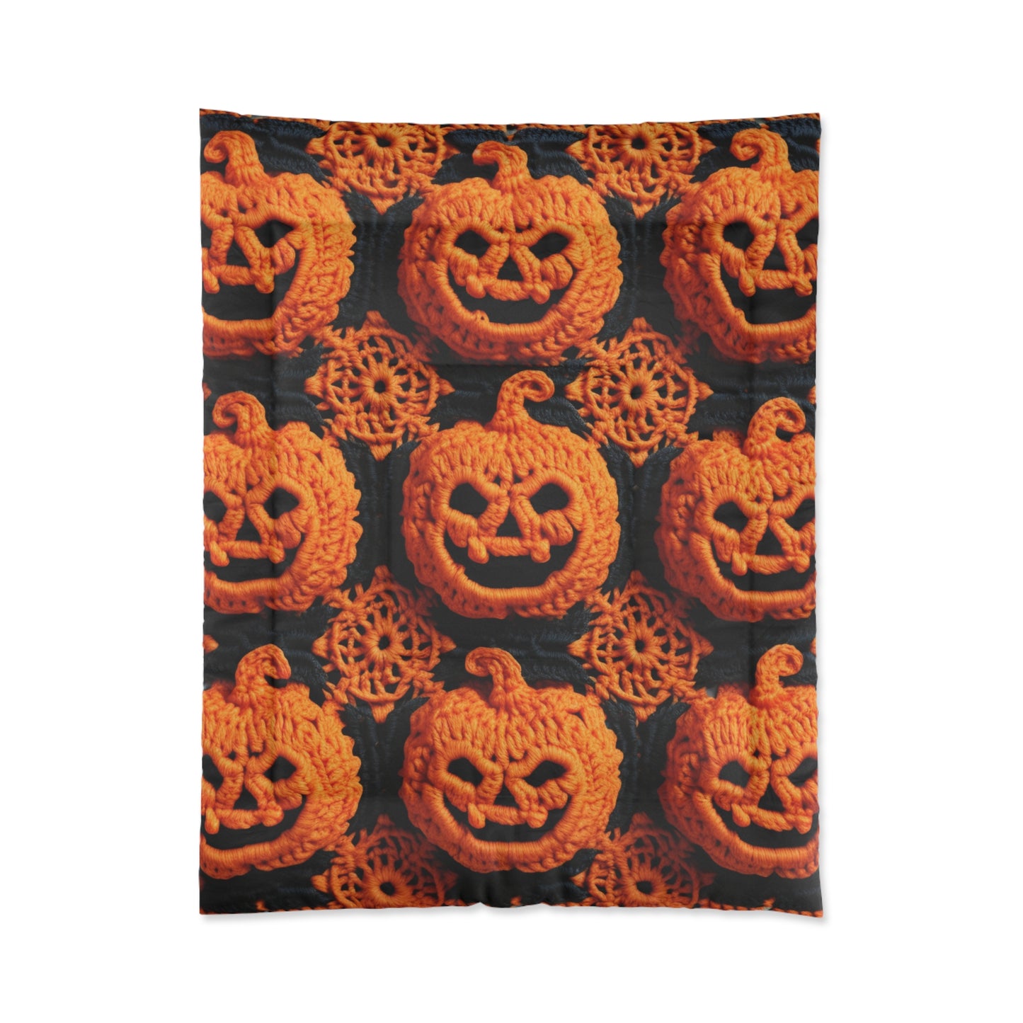 Halloween Crochet Pumpkin Scary Horror Festive Holiday Pattern - Comforter