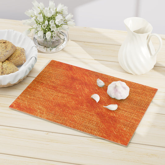 Burnt Orange/Rust: Denim-Inspired Autumn Fall Color Fabric - Cutting Board