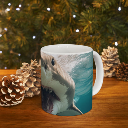 Bull Shark: River Monster Menace - Realistic Dark Water Predator - Ceramic Mug 11oz