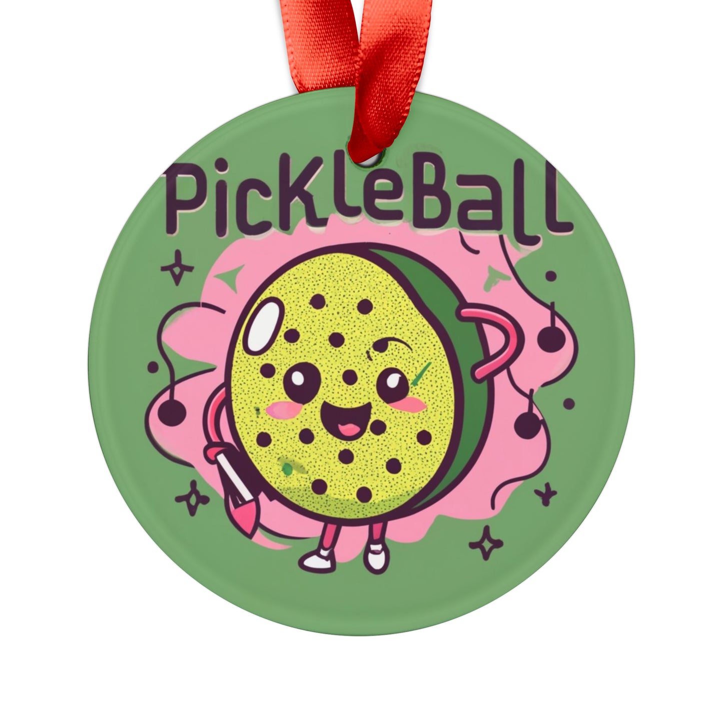 Pickleball kawaii - Sport Anime - Acrylic Ornament with Ribbon