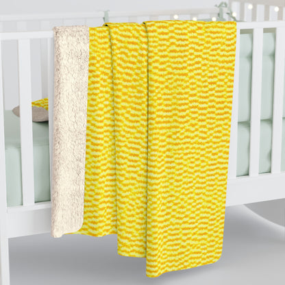 Sunshine Yellow Lemon: Denim-Inspired, Cheerful Fabric - Sherpa Fleece Blanket