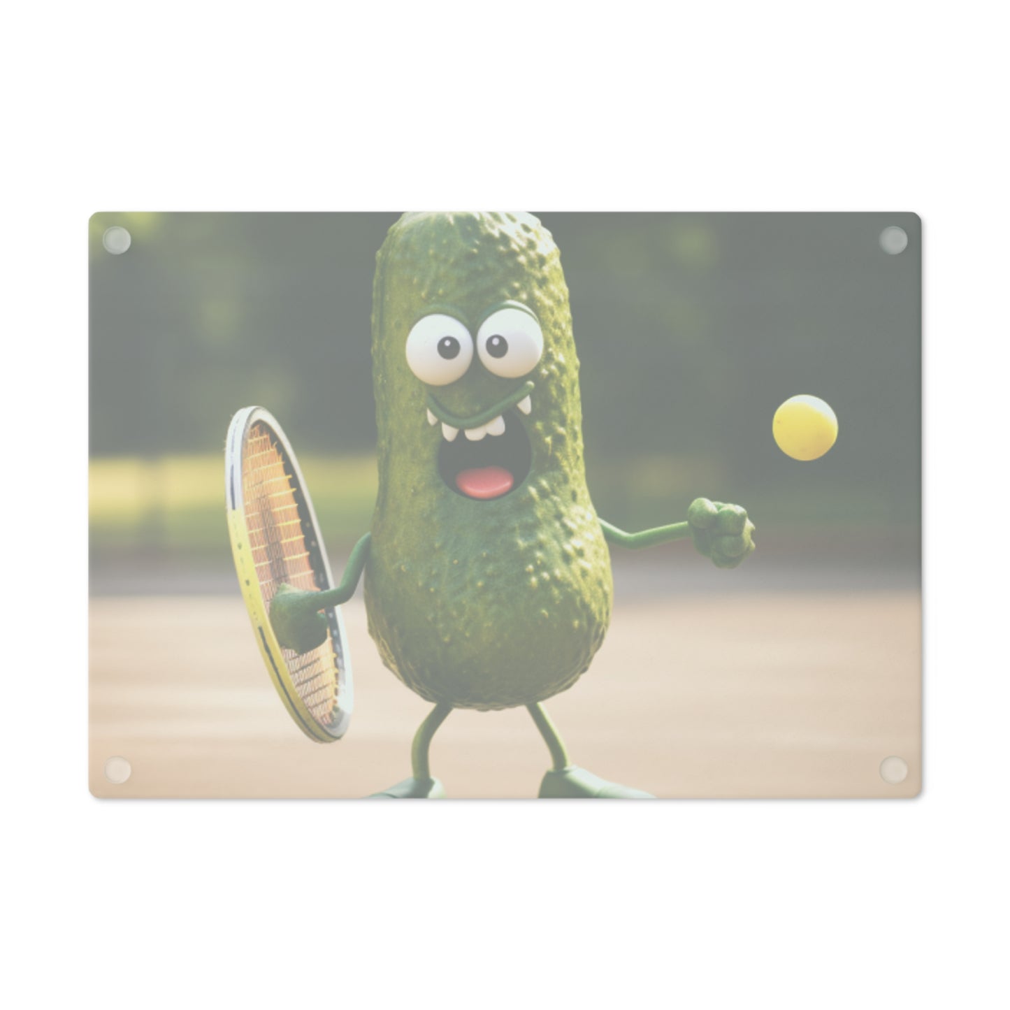 Pickle Playing Pickleball: Serve, Paddle, Game - Court Sport - Cutting Board