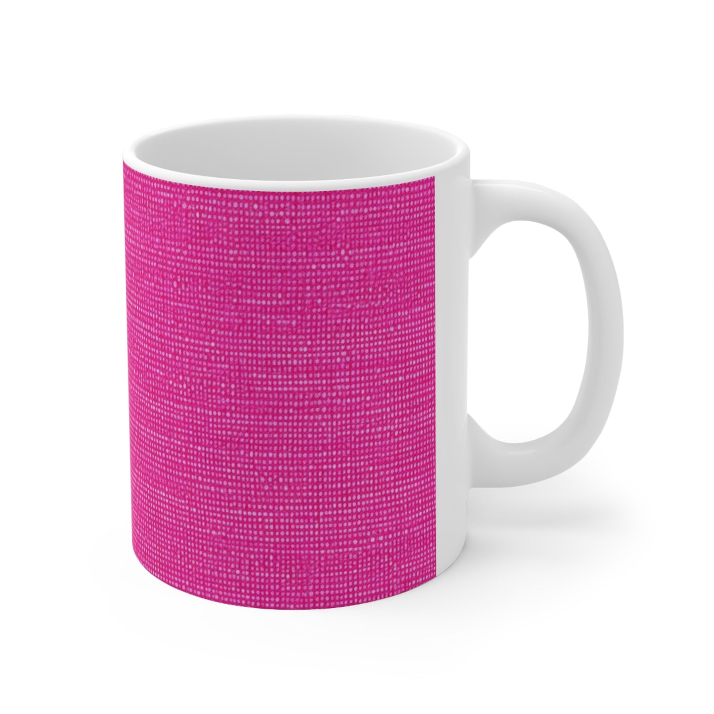 Hot Neon Pink Doll Like: Denim-Inspired, Bold & Bright Fabric - Ceramic Mug 11oz