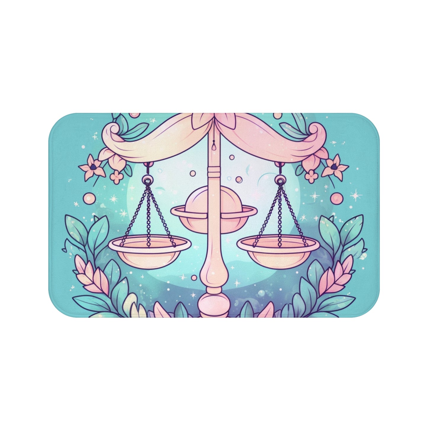 Libra Astrology - Soft Lighting & Pastel Zodiac Sign Symbol - Bath Mat