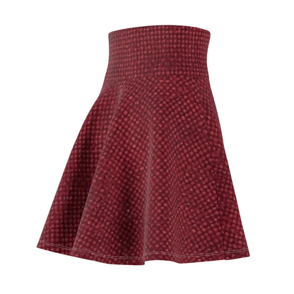 Seamless Texture - Maroon/Burgundy Denim-Inspired Fabric - Women's Skater Skirt (AOP)