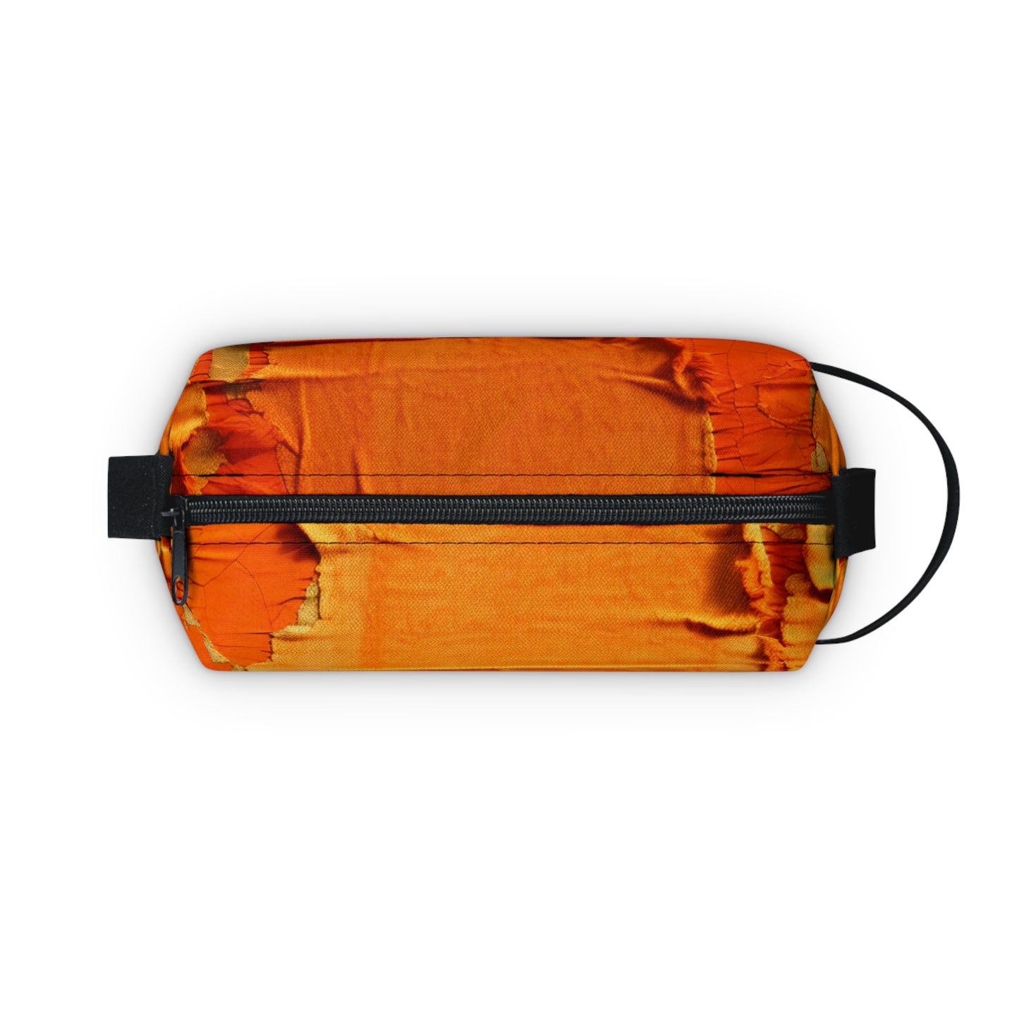 Fiery Citrus Orange: Edgy Distressed, Denim-Inspired Fabric - Toiletry Bag