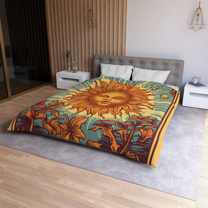 Sun Tarot Card Symbol of Growth, Life, and Radiance - Microfiber Duvet Cover