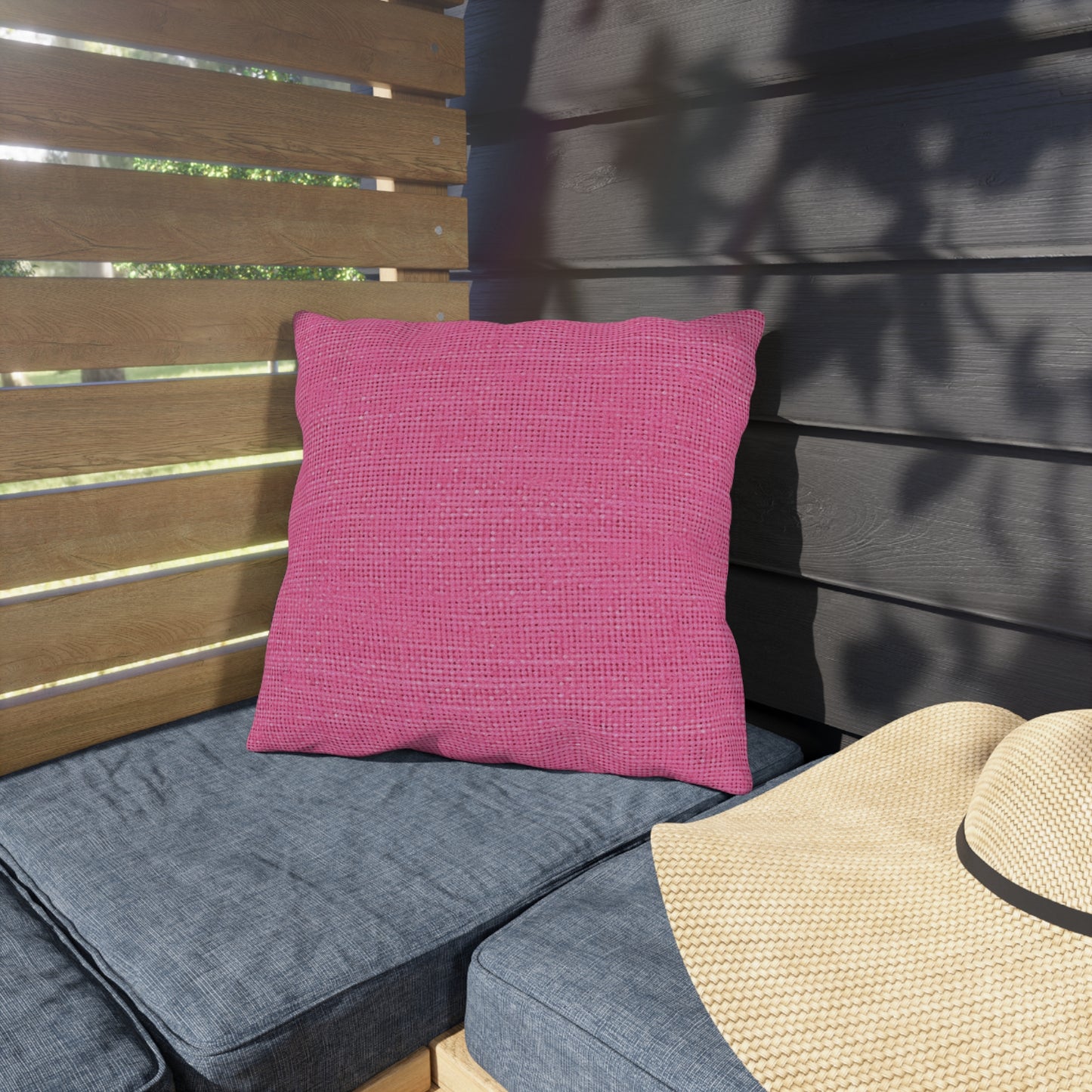 Doll-Like Pink Denim Designer Fabric Style - Outdoor Pillows