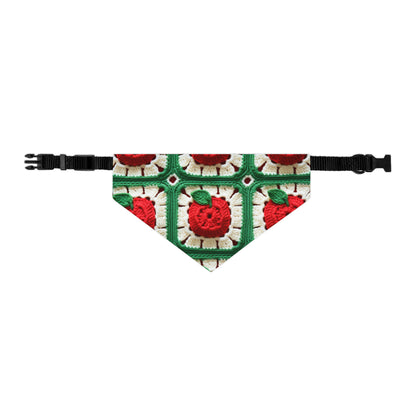 Apple Granny Square Crochet Pattern: Wild Fruit Tree, Delicious Red Design - Dog & Pet Bandana Collar