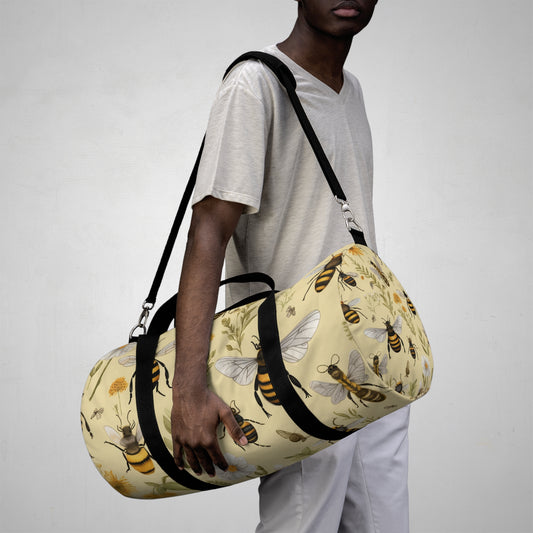 Whimsical Bee & Honeycombs Nature-Friendly Pattern Design Duffel Bag