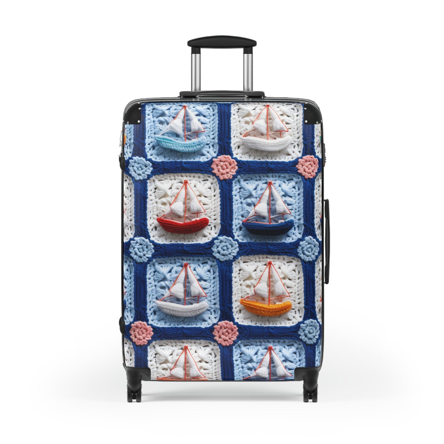 Crochet Boat Ship Sea Vessel Ocean Beach Travel Yacht Design - Suitcase