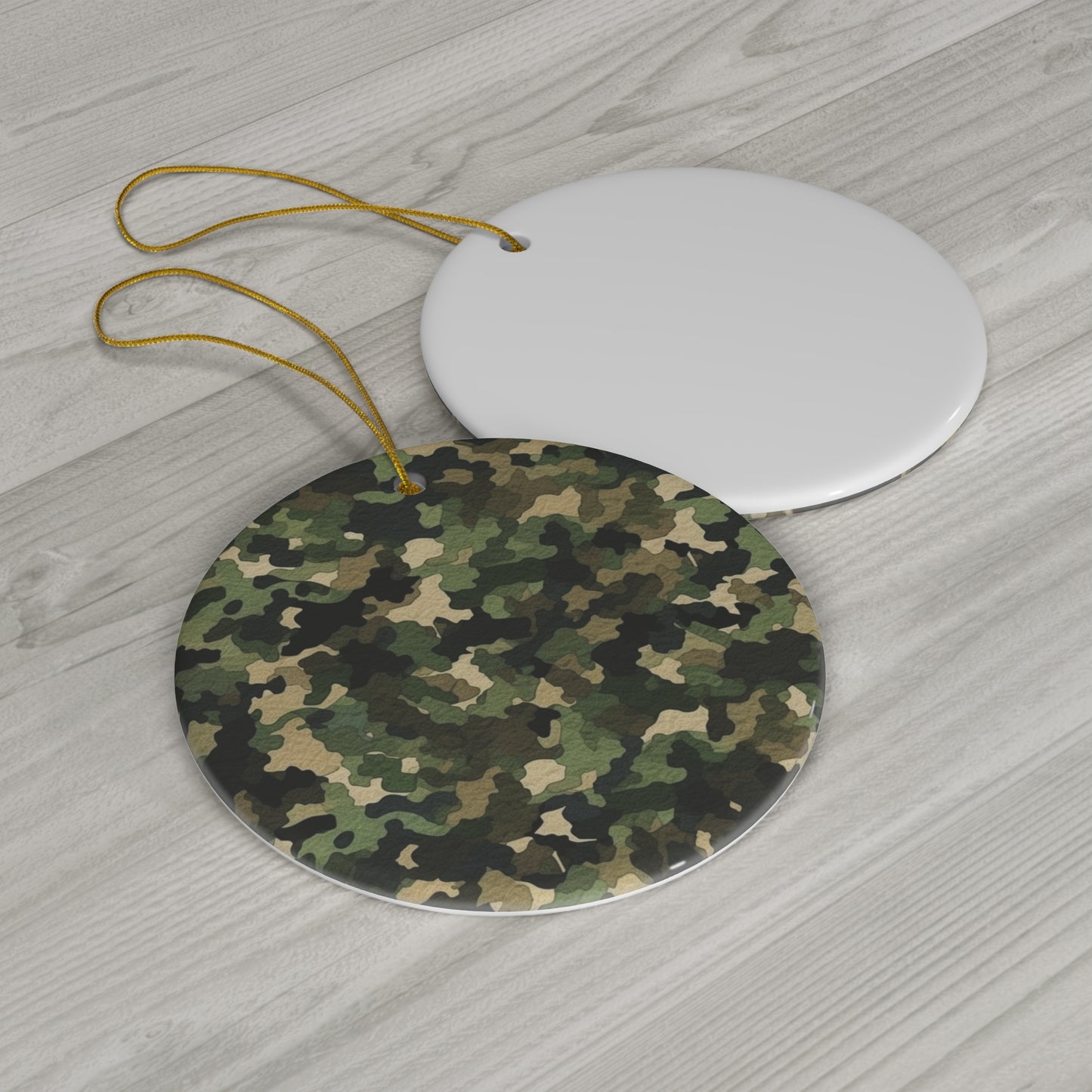 Classic Camo | Camouflage Wrap | Traditional Camo - Ceramic Ornament, 4 Shapes