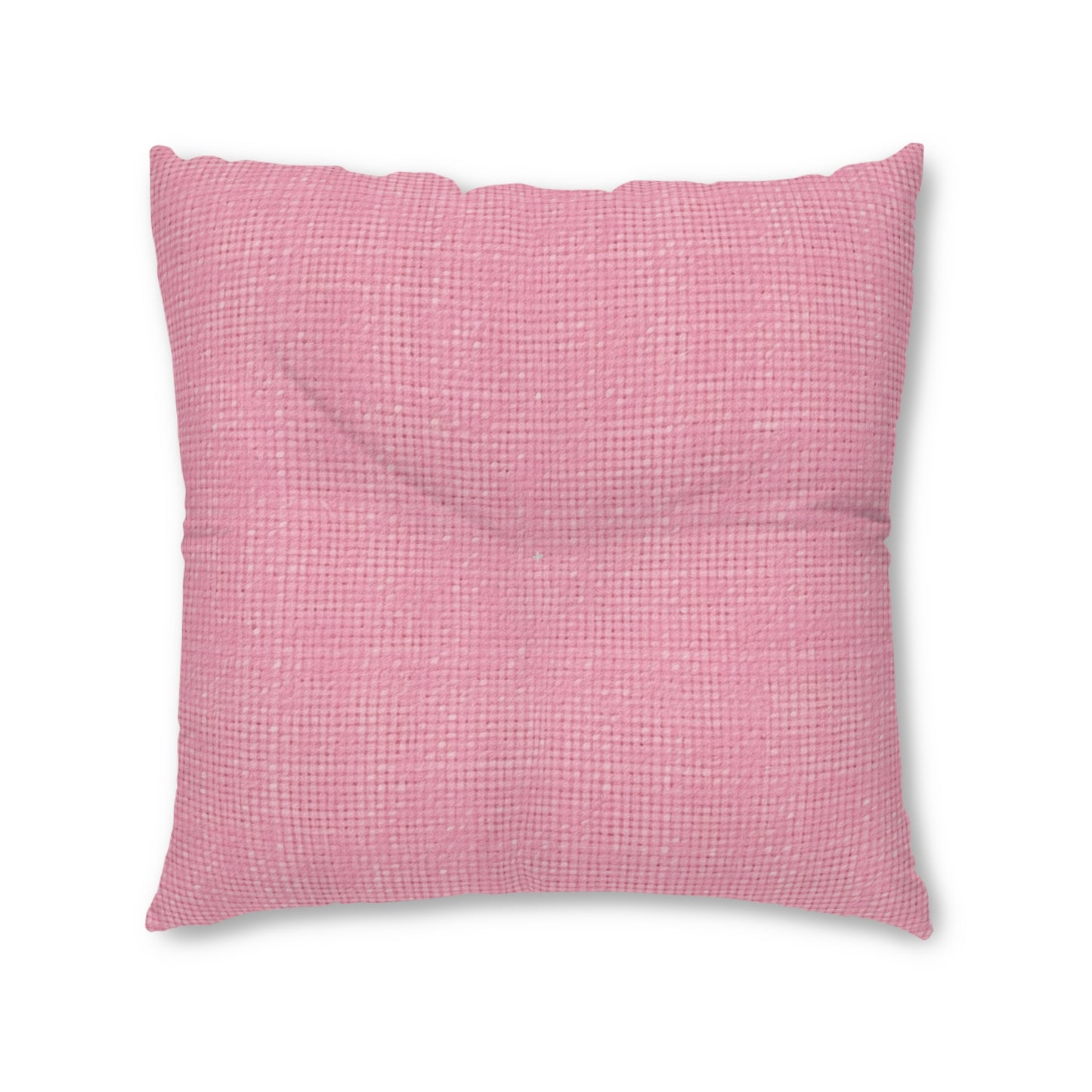 Pastel Rose Pink: Denim-Inspired, Refreshing Fabric Design - Tufted Floor Pillow, Square