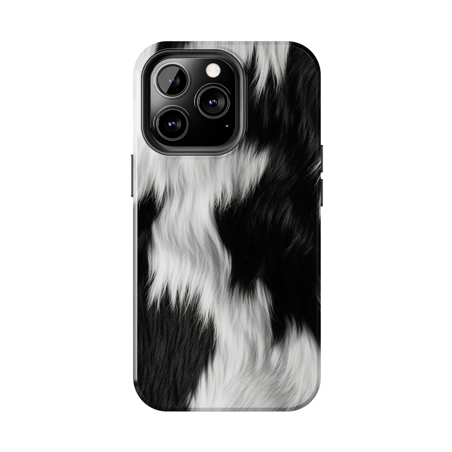 Cowhide on Hair Leather - Black and White - Designer Style - Tough Phone Cases