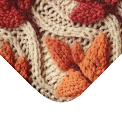 Crochet Fall Leaves: Harvest Rustic Design - Golden Browns -Woodland Maple Magic - Bath Mat