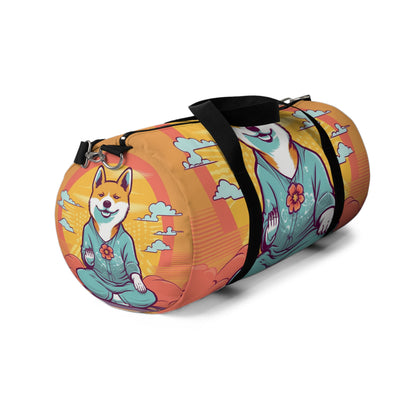 Shiba Inu Yoga Cartoon Crypto Dog Japanese Namaste: Duffel Bag