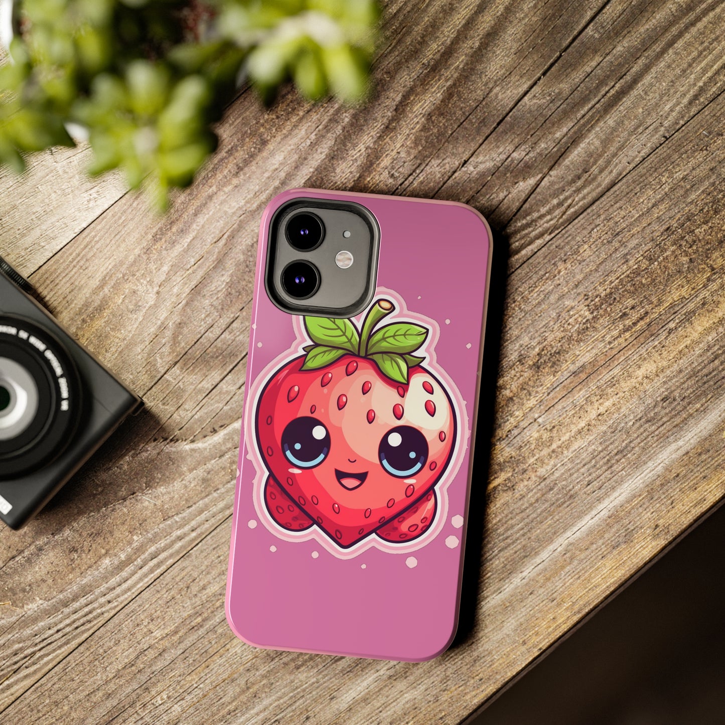 Kawaii Strawberry Adventure - Anime Classic Traditional Japanese Fruit - Otaku Artwork - Tough Phone Cases