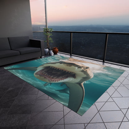 Bull Shark: River Monster Menace - Realistic Dark Water Predator - Outdoor Rug