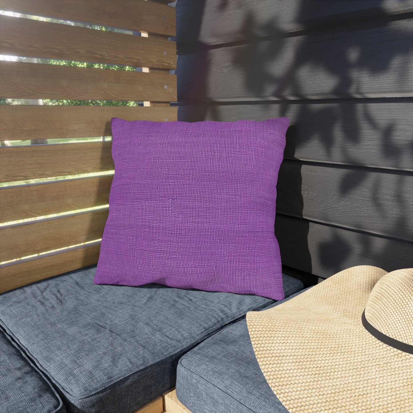 Hyper Iris Orchid Red: Denim-Inspired, Bold Style - Outdoor Pillows