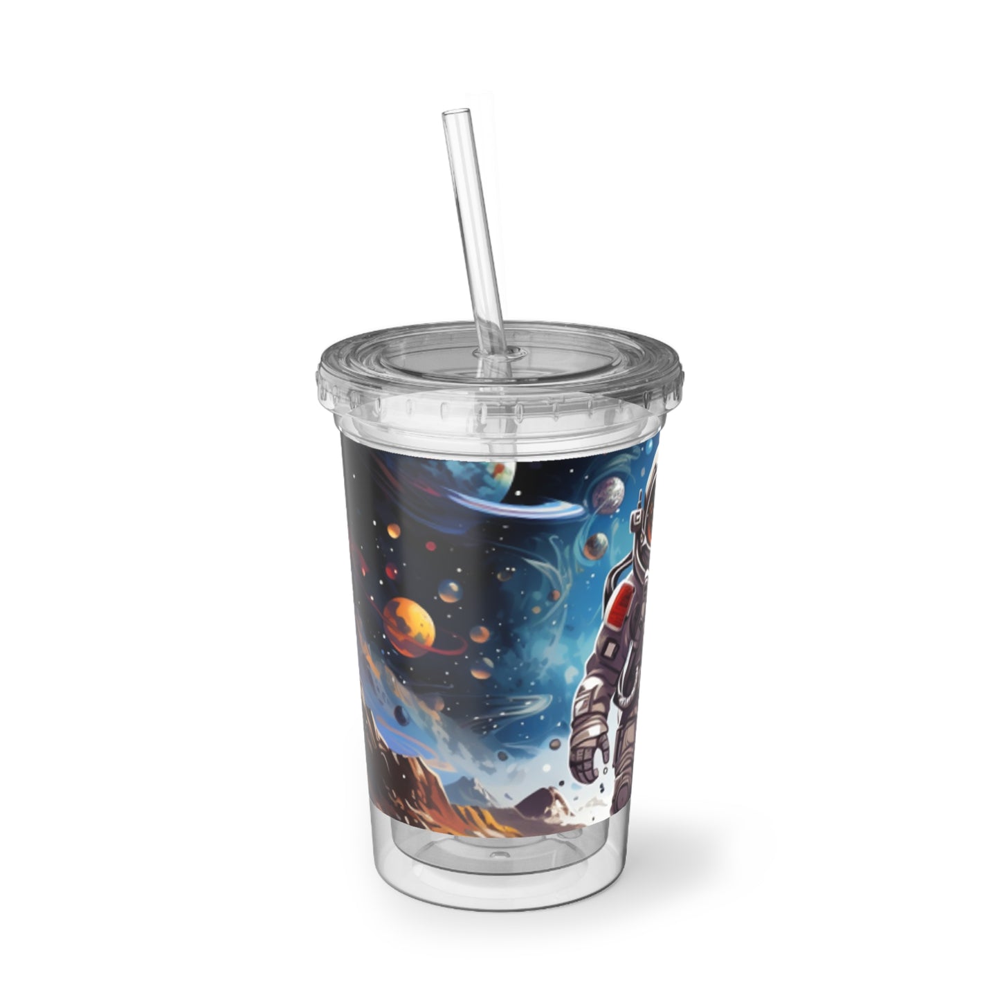 Galactic Voyage: Astronaut Journey in Celestial Star Cosmic Exploration - Suave Acrylic Cup