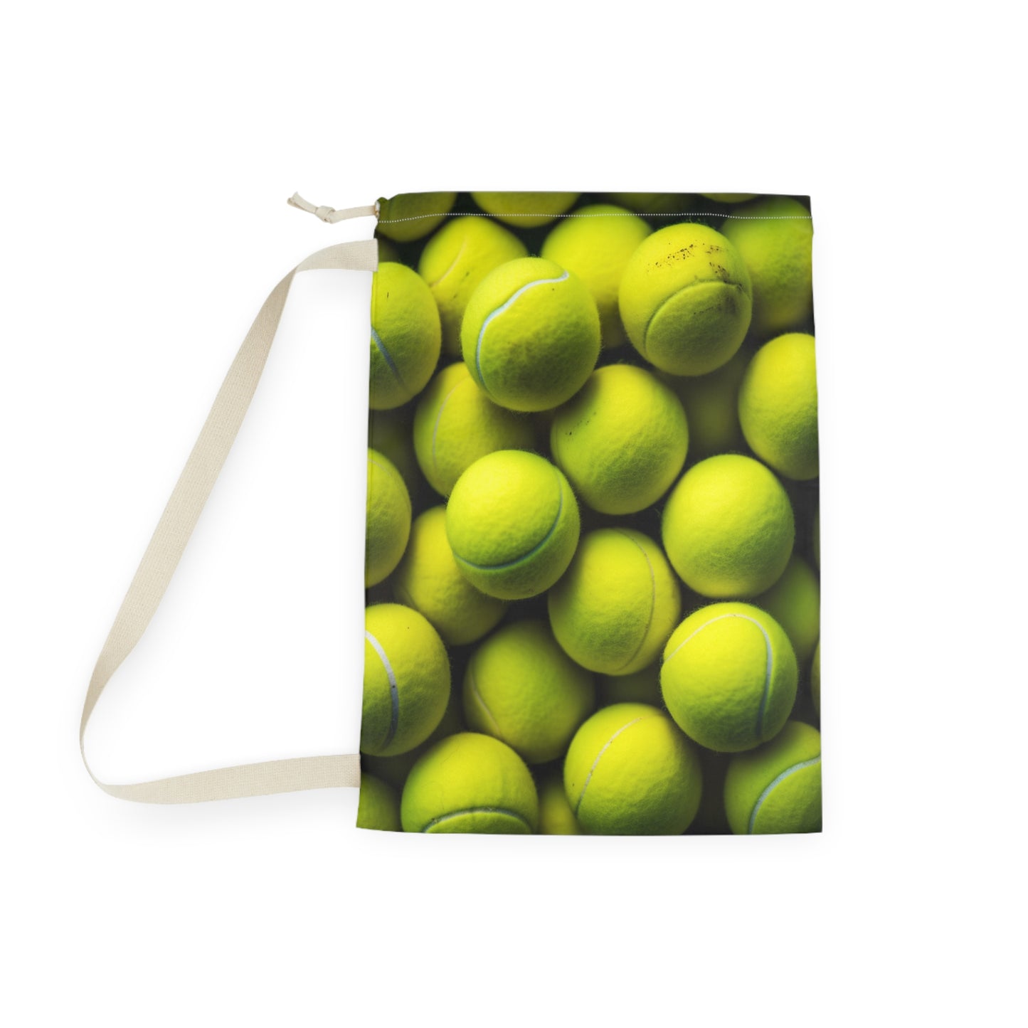 Tennis Ball Sport: Athlete Court Action, Rally & Serve - Laundry Bag