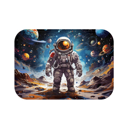 Galactic Voyage: Astronaut Journey in Celestial Star Cosmic Exploration - Bath Mat