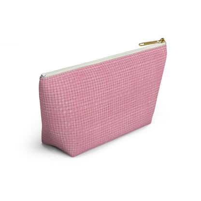 Pastel Rose Pink: Denim-Inspired, Refreshing Fabric Design - Accessory Pouch w T-bottom