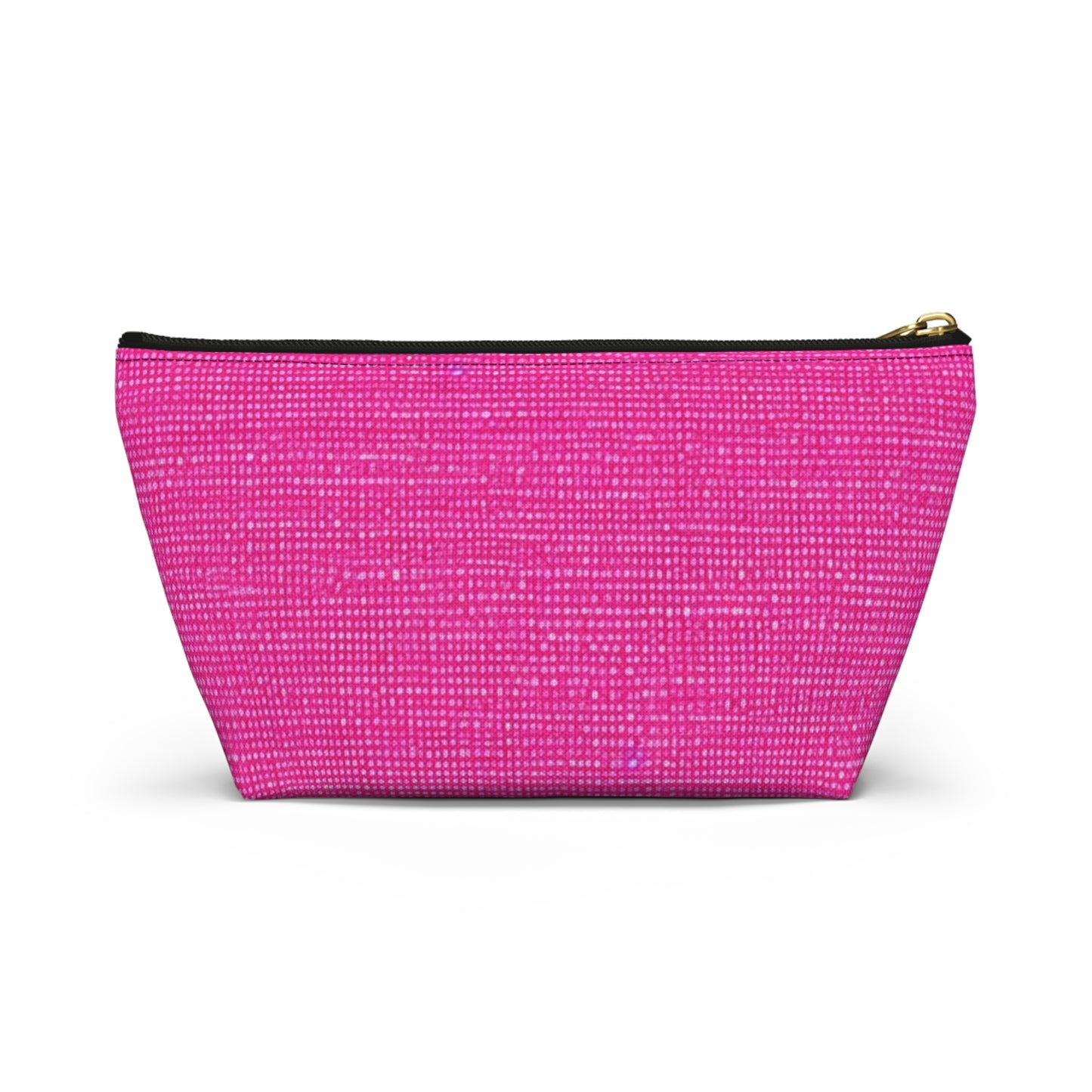 Hot Neon Pink Doll Like: Denim-Inspired, Bold & Bright Fabric - Accessory Pouch w T-bottom