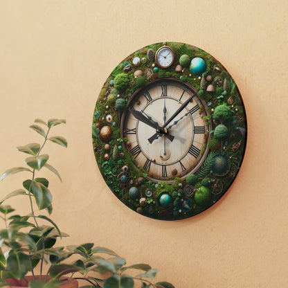 Moss Nature Plant Growth Acrylic Wall Clock