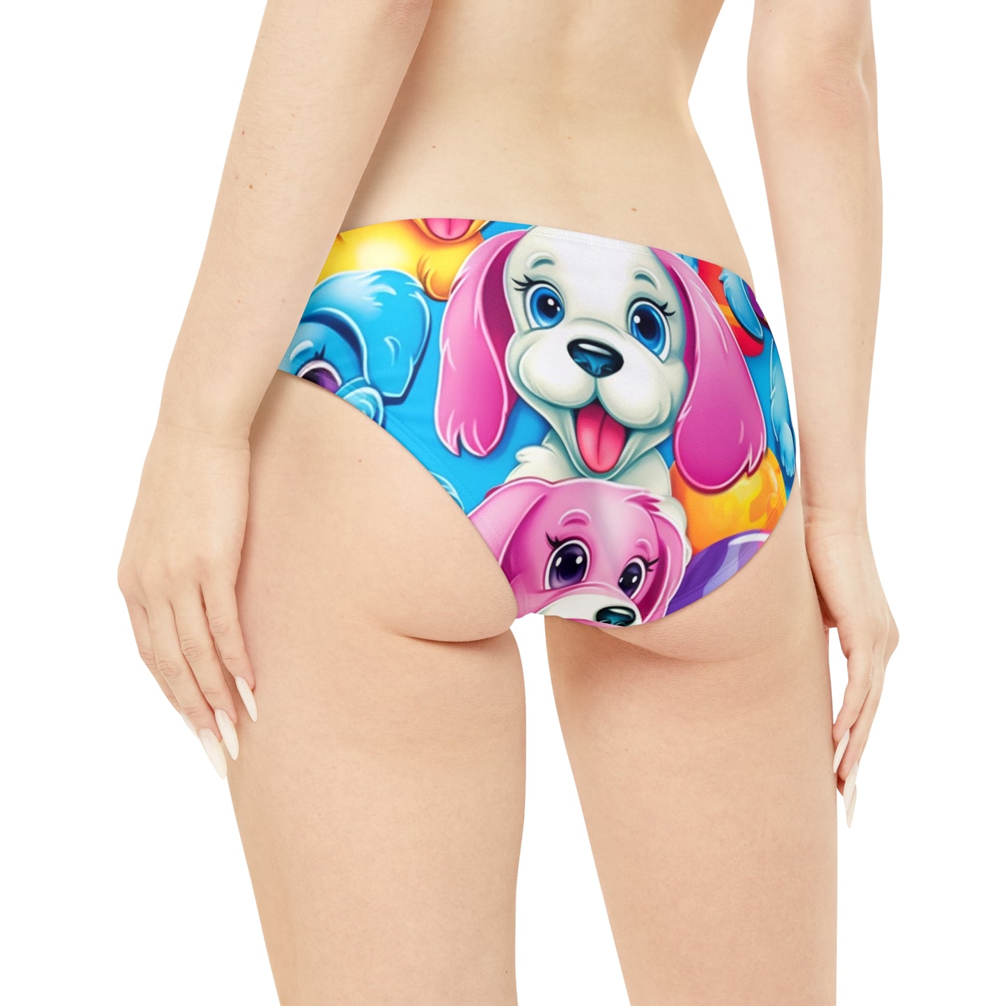 Happy Puppy & Dog Design - Vivid and Eye-Catching - Strappy Bikini Set (AOP)