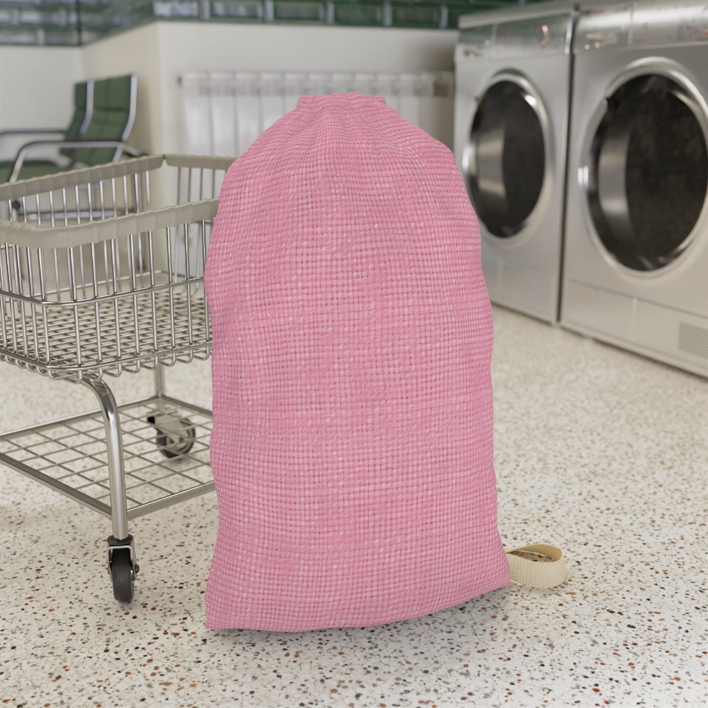 Pastel Rose Pink: Denim-Inspired, Refreshing Fabric Design - Laundry Bag