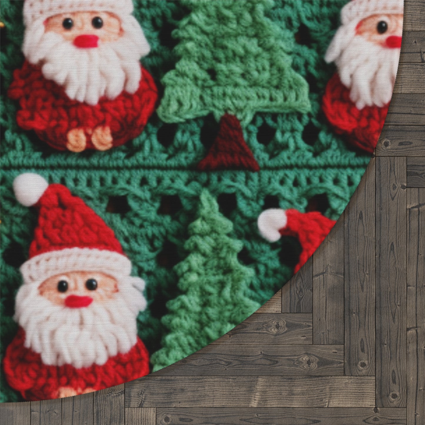 Santa Claus Crochet Pattern, Christmas Design, Festive Holiday Decor, Father Christmas Motif. Perfect for Yuletide Celebration - Round Rug