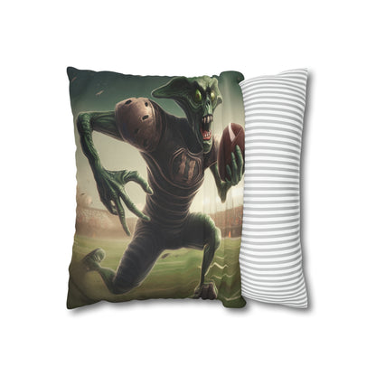 Alien Football Space Sport Game Stadium Athlete Galaxy Player - Spun Polyester Square Pillow Case