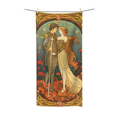 Lovers Tarot Card - Detailed Reading Symbolism, Full-Color Illustration - Polycotton Towel