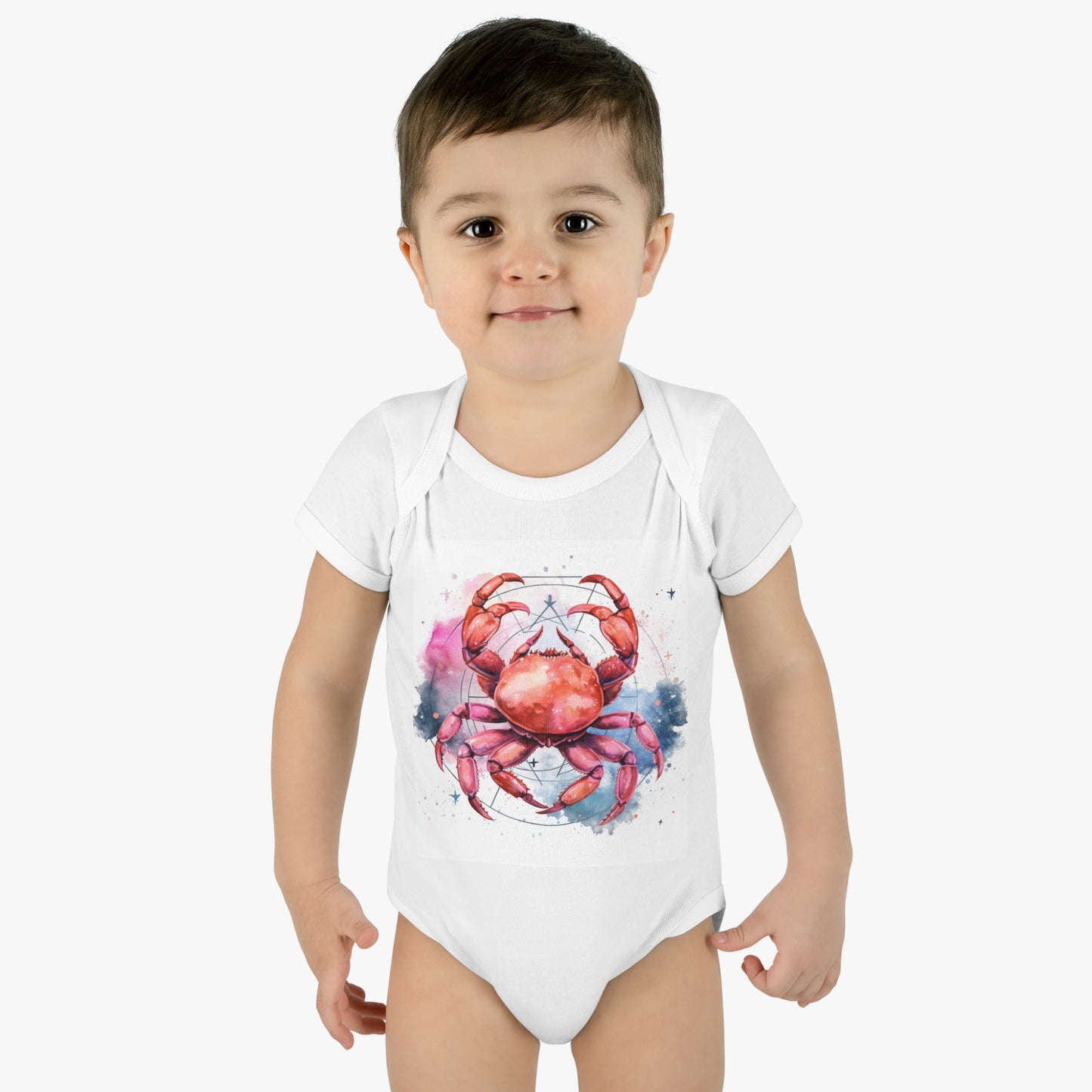 Cancer Star Sign - Elegant Zodiac Astrology - Infant Baby Rib Bodysuit